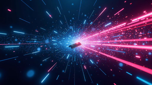 雷电:进化游戏封面,经典射击游戏风格,战机在太空场景中飞行,激光武器发射,科幻氛围